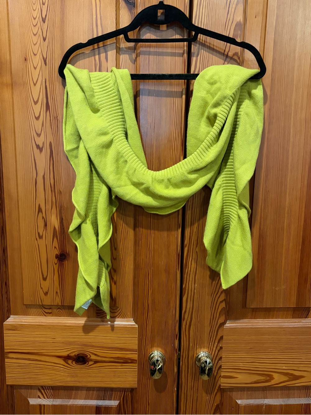 Echo Green Knit Wrap Scarf